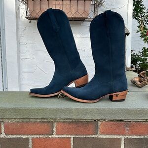 Lane”Emma Jane”suede Navy Cowboy Boots size 9